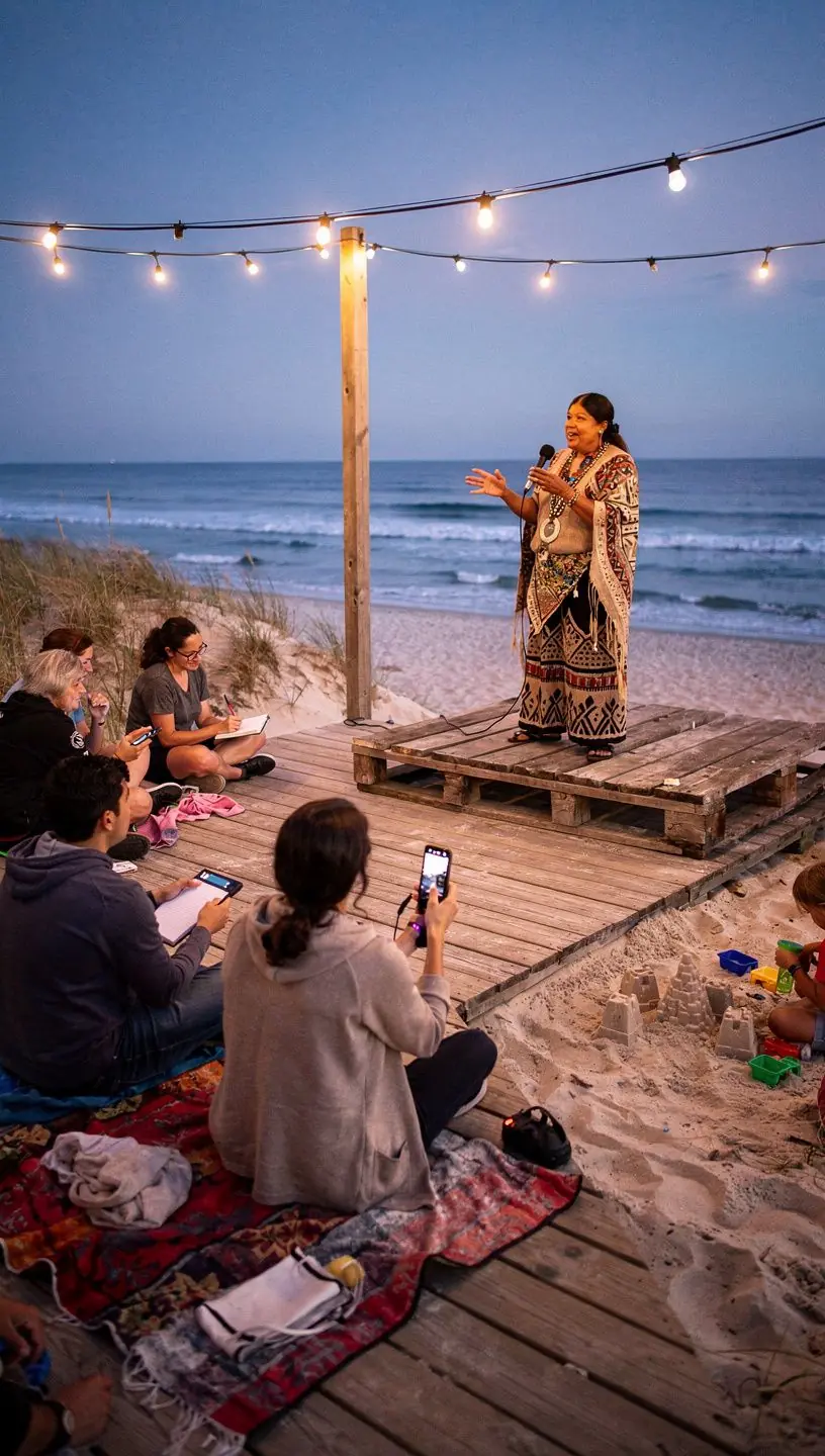 Illustration showing interconnected icons representing challenges, solutions, and insights within a local community.